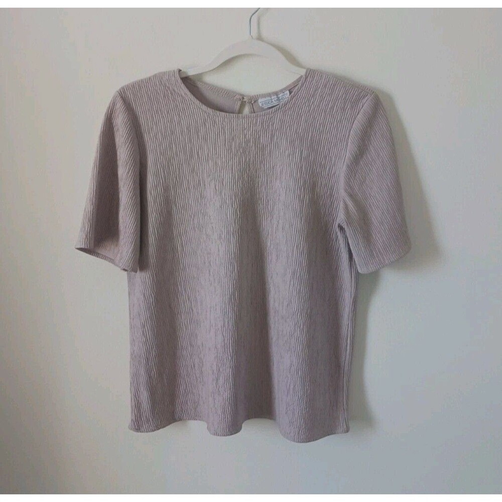 Jessica Michelle Scoop Neck Crinkle Tan‎ Top Size M